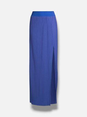 Shan Womens Blue Mia Pleated Mesh Maxi Skirt Size 8
